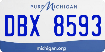 MI license plate DBX8593