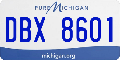 MI license plate DBX8601