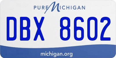 MI license plate DBX8602