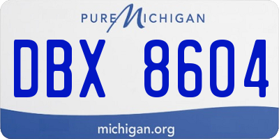 MI license plate DBX8604