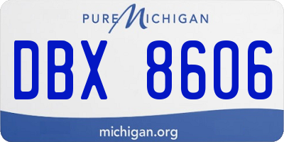 MI license plate DBX8606