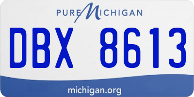 MI license plate DBX8613