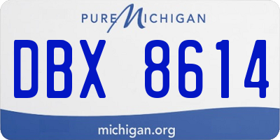 MI license plate DBX8614