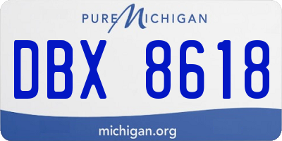 MI license plate DBX8618