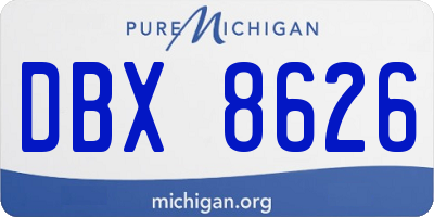 MI license plate DBX8626