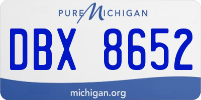 MI license plate DBX8652