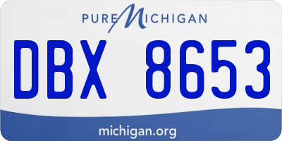 MI license plate DBX8653