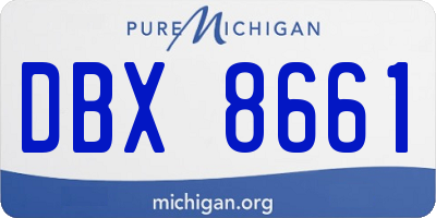 MI license plate DBX8661