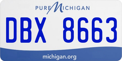 MI license plate DBX8663