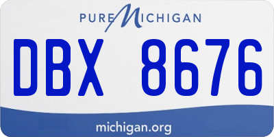 MI license plate DBX8676