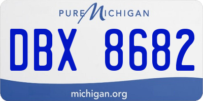 MI license plate DBX8682