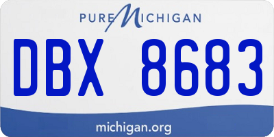 MI license plate DBX8683