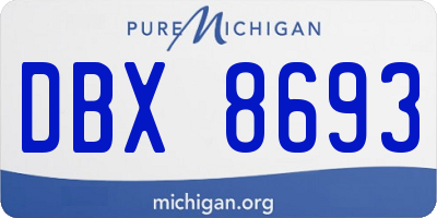 MI license plate DBX8693