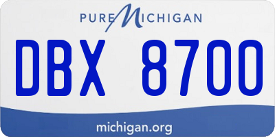 MI license plate DBX8700