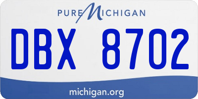 MI license plate DBX8702