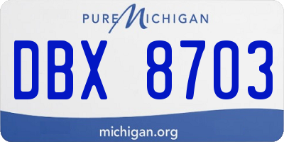 MI license plate DBX8703