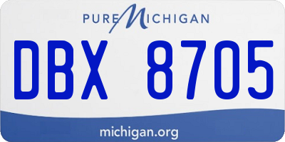 MI license plate DBX8705
