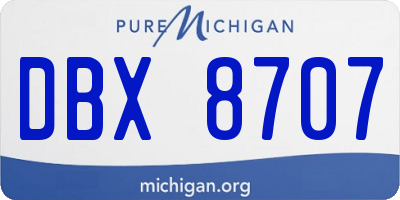MI license plate DBX8707