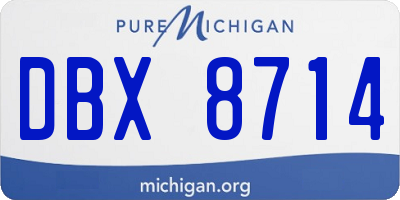 MI license plate DBX8714