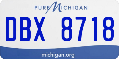 MI license plate DBX8718