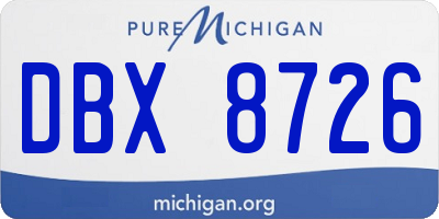 MI license plate DBX8726
