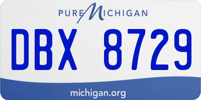 MI license plate DBX8729