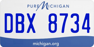 MI license plate DBX8734