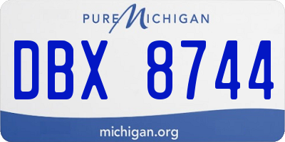 MI license plate DBX8744