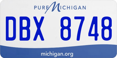 MI license plate DBX8748