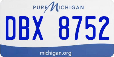 MI license plate DBX8752