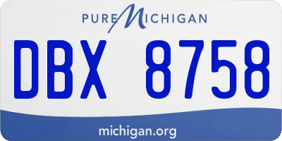 MI license plate DBX8758