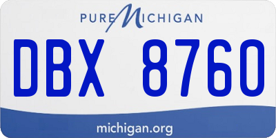 MI license plate DBX8760