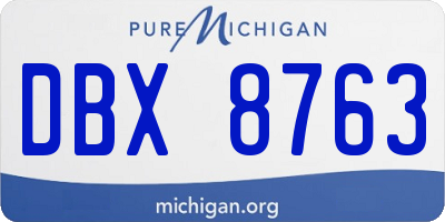 MI license plate DBX8763