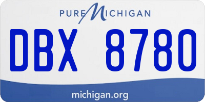 MI license plate DBX8780