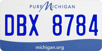 MI license plate DBX8784