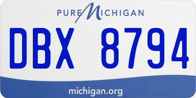 MI license plate DBX8794