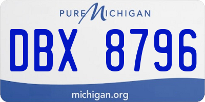 MI license plate DBX8796