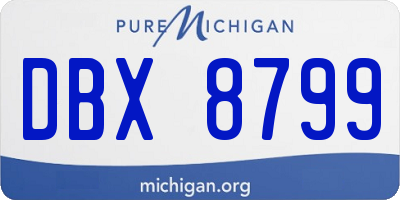 MI license plate DBX8799