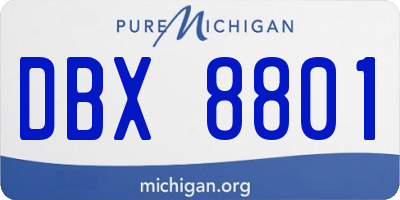 MI license plate DBX8801