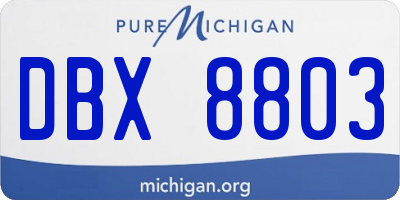 MI license plate DBX8803