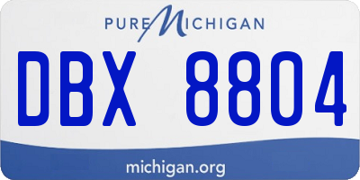 MI license plate DBX8804