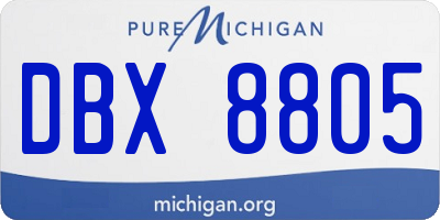 MI license plate DBX8805