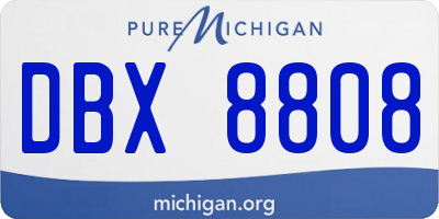 MI license plate DBX8808