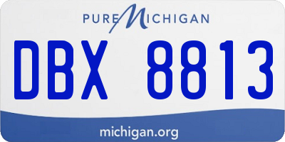 MI license plate DBX8813
