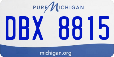 MI license plate DBX8815