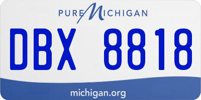 MI license plate DBX8818