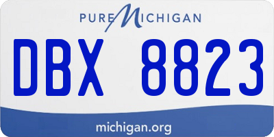 MI license plate DBX8823