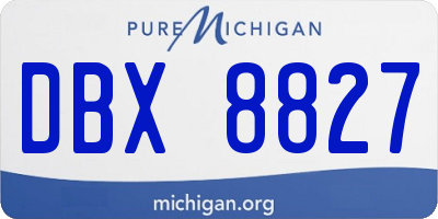 MI license plate DBX8827