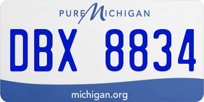 MI license plate DBX8834