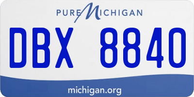 MI license plate DBX8840